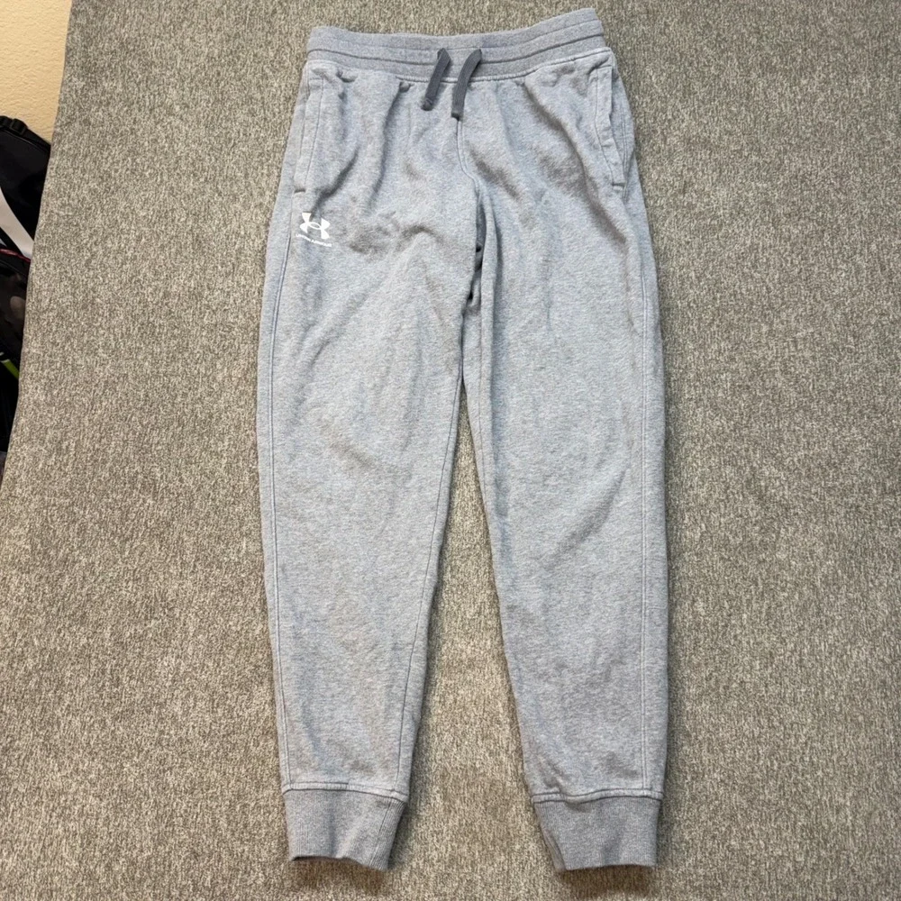 Under Armour Mens Rival Fleece Joggers Gray Loose Fit Sweatpants Large 1293